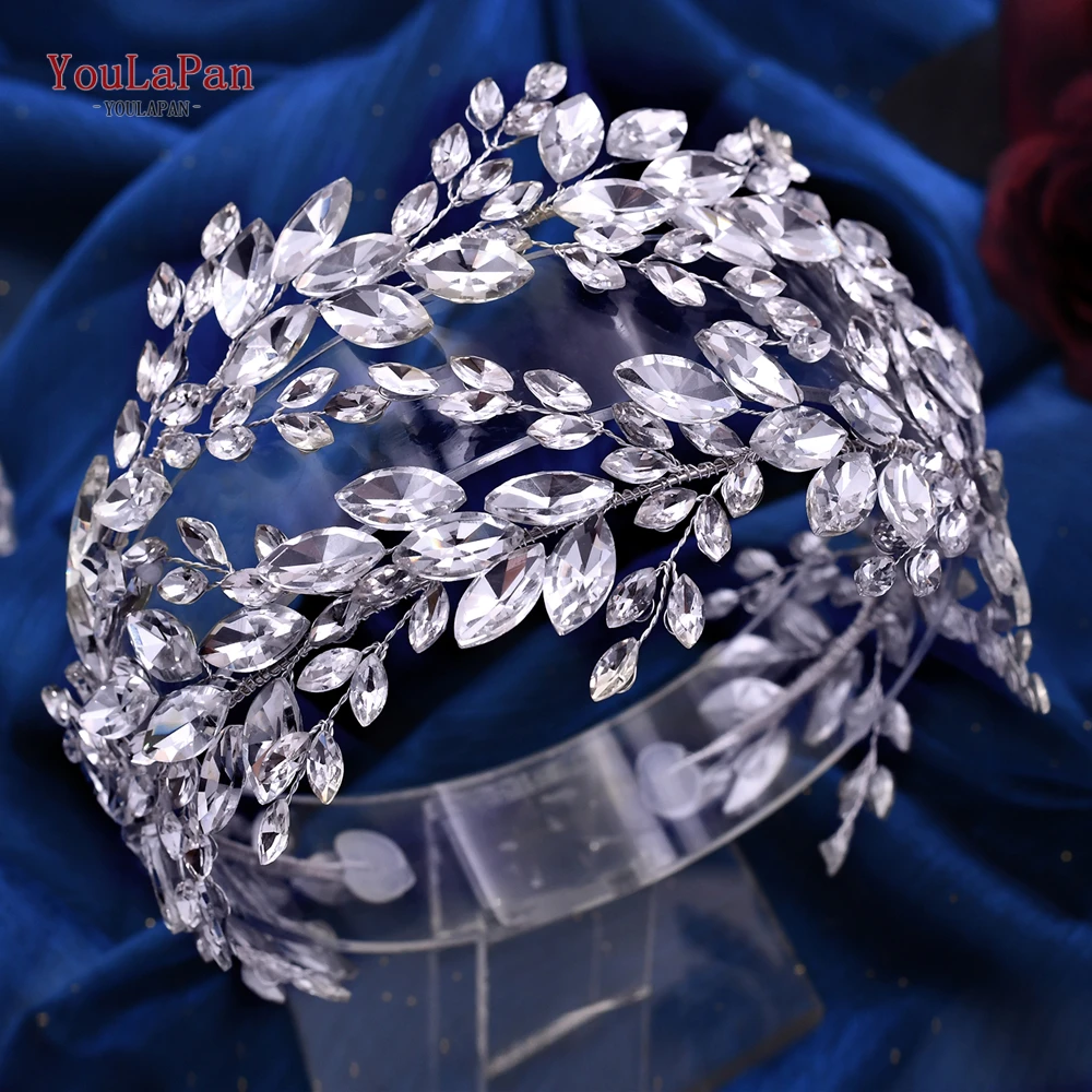 YouLaPan Handmade Rhinestone Belt Silver Wedding Dress Belt Sash Headband Prom Evening Dresses Accessories for Women SH304