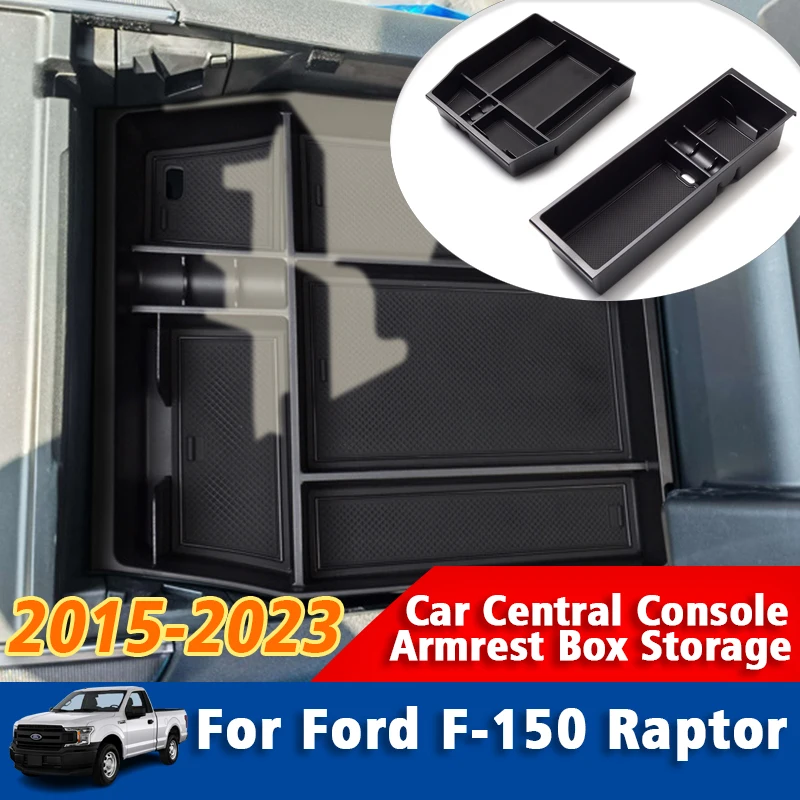 

Ящик для хранения центрального подлокотника для Ford F-150 F150 Raptor 2015-2023 Центральная консоль Органайзер Контейнеры Аксессуары для интерьера