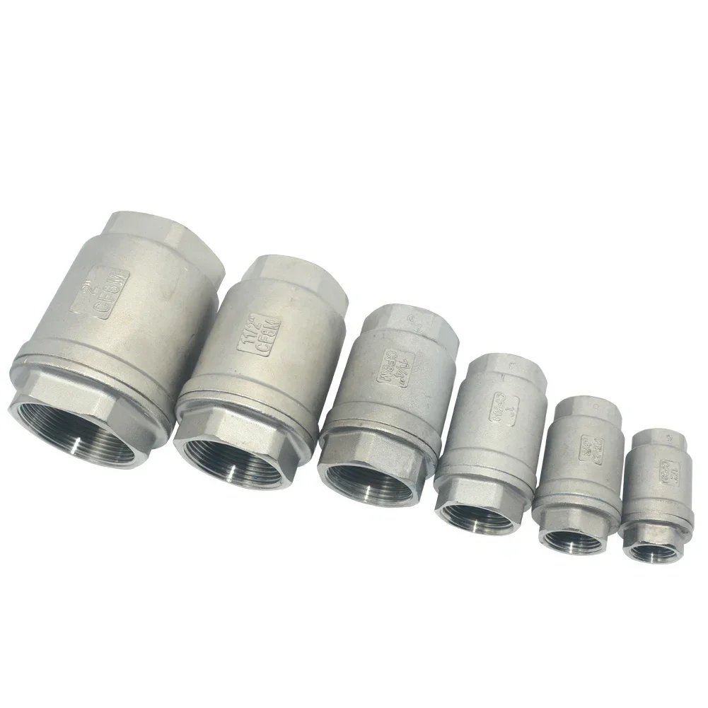 304 Stainless Steel Vertical Check Valve H12 Water Pump 1/4 3/8 1/2 1 Inch Water Pipe One-way Valve DN8 10 15 20 32 50 65