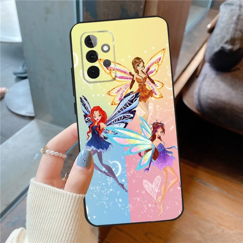 Girl W-Winx Clubs Phone Case For SamsungS24,23,22,21,S20 Ultra Pro 10,S30Plus,S9,20lite Ultra Black Cover