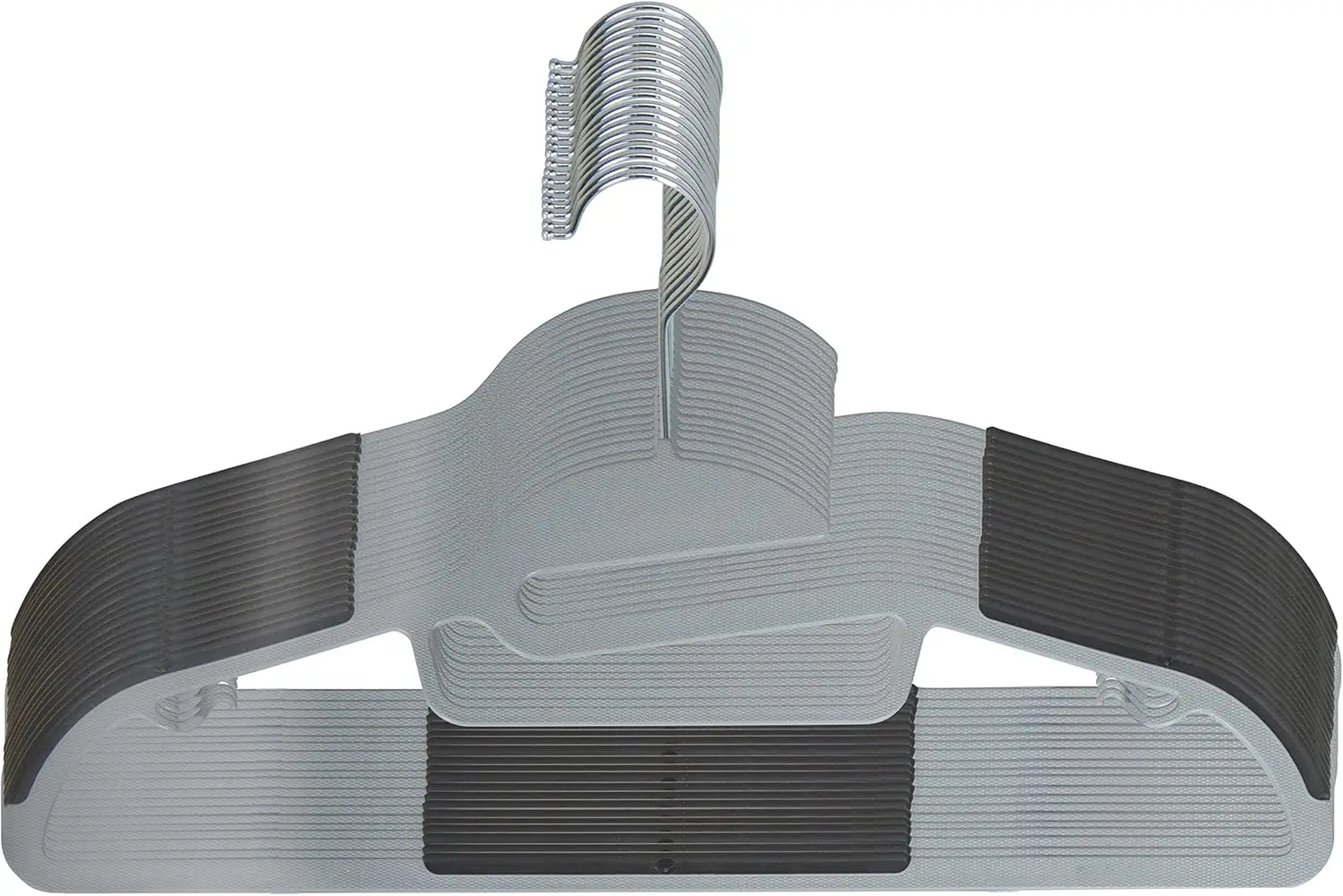 Juego de Perchas Ultrafinas en Forma de S: Diseño Antideslizante para Cinturones, Bufandas, Corbatas y Camisetas sin Mangas | Organizador de Armario Gris Claro