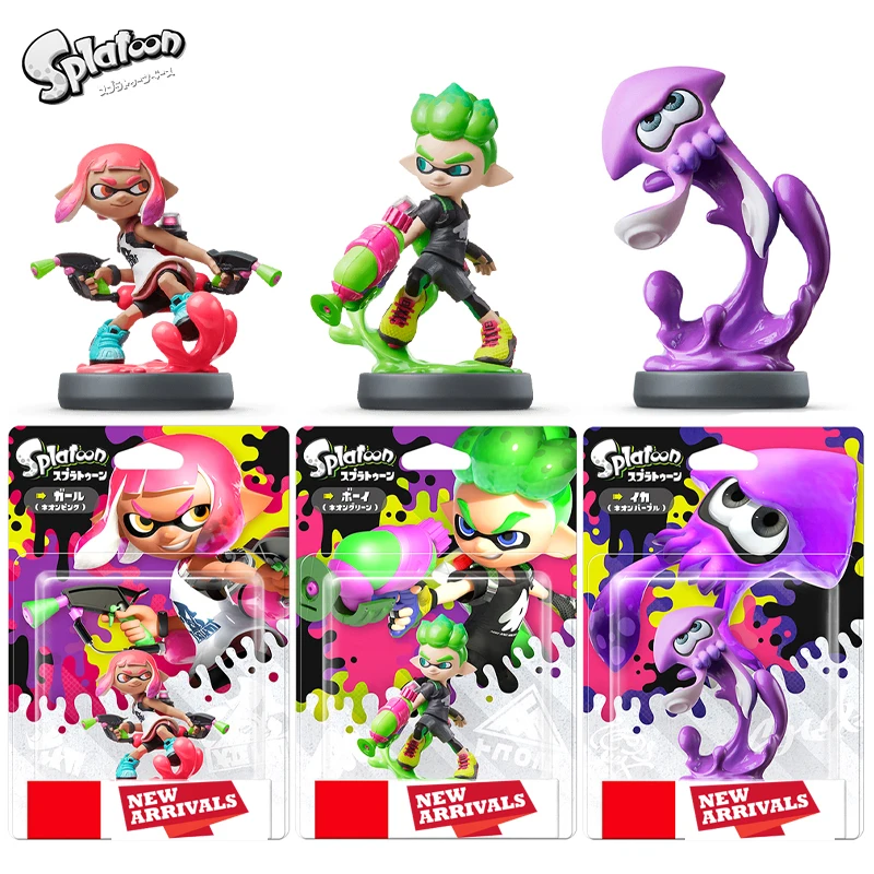 ARTSWIFT Toy Store Figurine Splatoon Series Girl Neon Inkling Boy Neon Green Squid Purple Asian Version Region Free