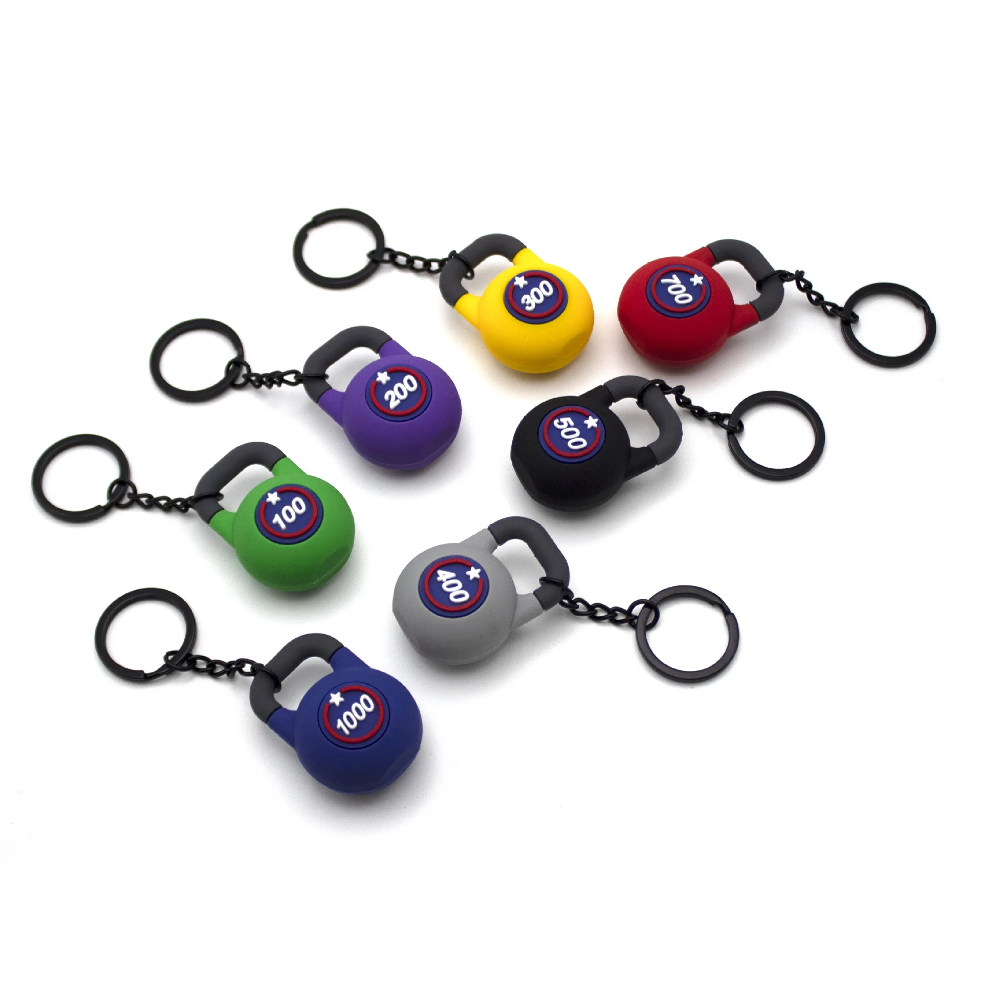 3D Kettlebell keychain for women key ring cute car key chain PVC sport keychain key holder creative portachiavi bag charm