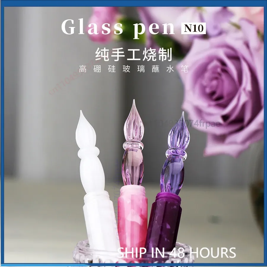 For MOONMAN N10 Glass Dip Pen Color Pattern Resin Barrel DIY Creation Handcraft Color Ink Collectible Gift Pen
