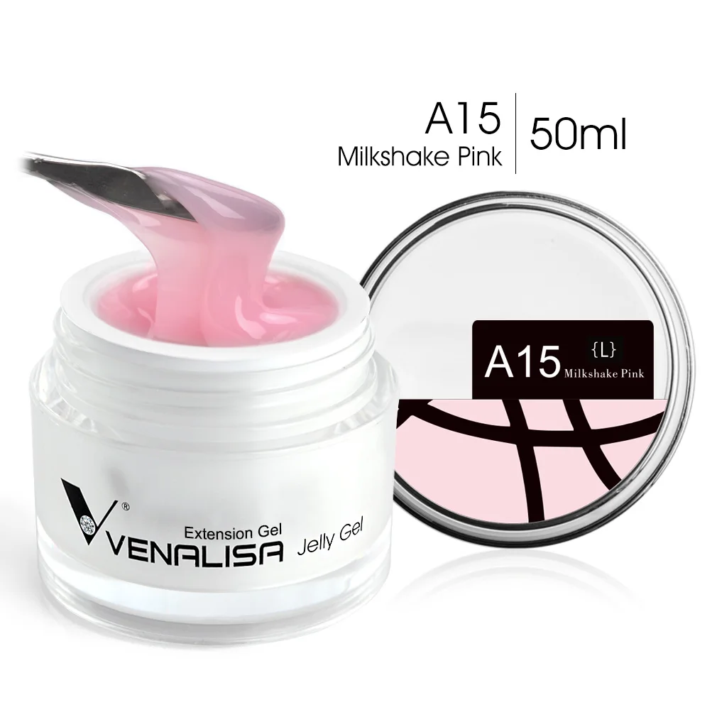 Venalisa-esmalte de Gel transparente autonivelante para uñas, extensión de Gel para uñas, rosa, 50ml