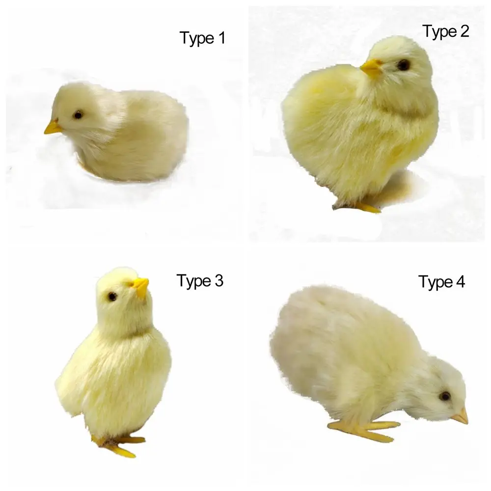 ฉากมินิรุ่นน่ารักตุ๊กตาจําลอง Furry ไก่อีสเตอร์ Plush Chick ของเล่นเด็กนกเหมือนจริง