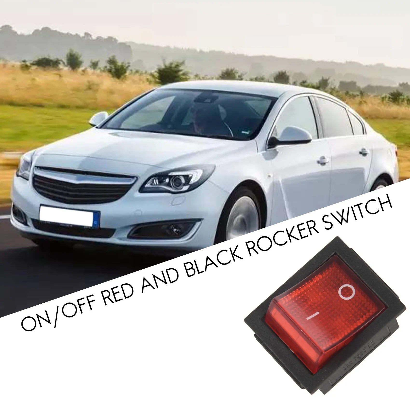 Eco-friendly Red Light 4 Pin DPST ON/OFF Snap in Rocker Switch 15A/250V 20A/125V AC 28x22mm