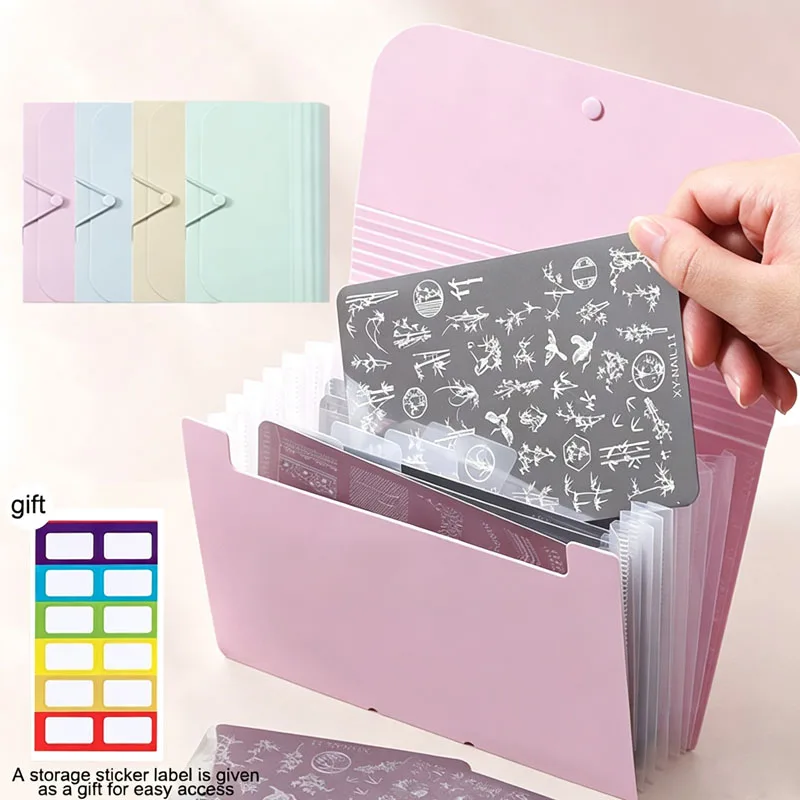 New Nail Stamper Plates Storage Book Foldable Scratch-resistant Nail Sticker Steel Plate Storage Album Bag Tool MJMB01