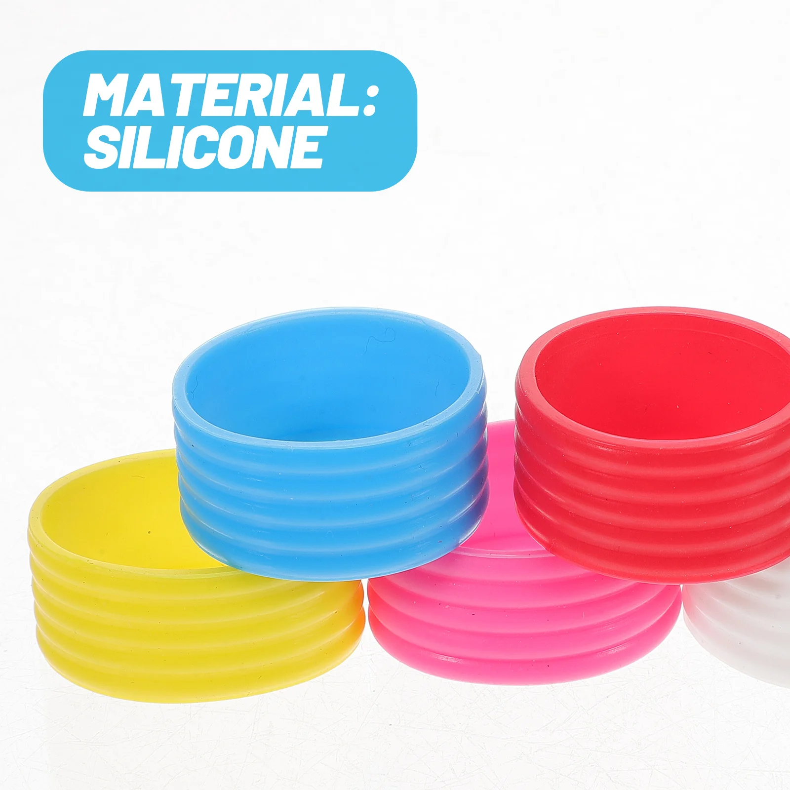 5Pcs Silicone Racket Grip Bands Absorbent Sweat Durable Overgrip Tape for Tennis Squash Badminton Pickleball Racket Use