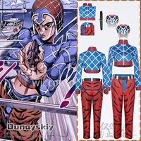 Guido Mista Cosplay Bizarree Anime Jo Costume Sexy Midriff Shirt Leopard Props Hat Sex Pistols Golden Wind outfit Customized