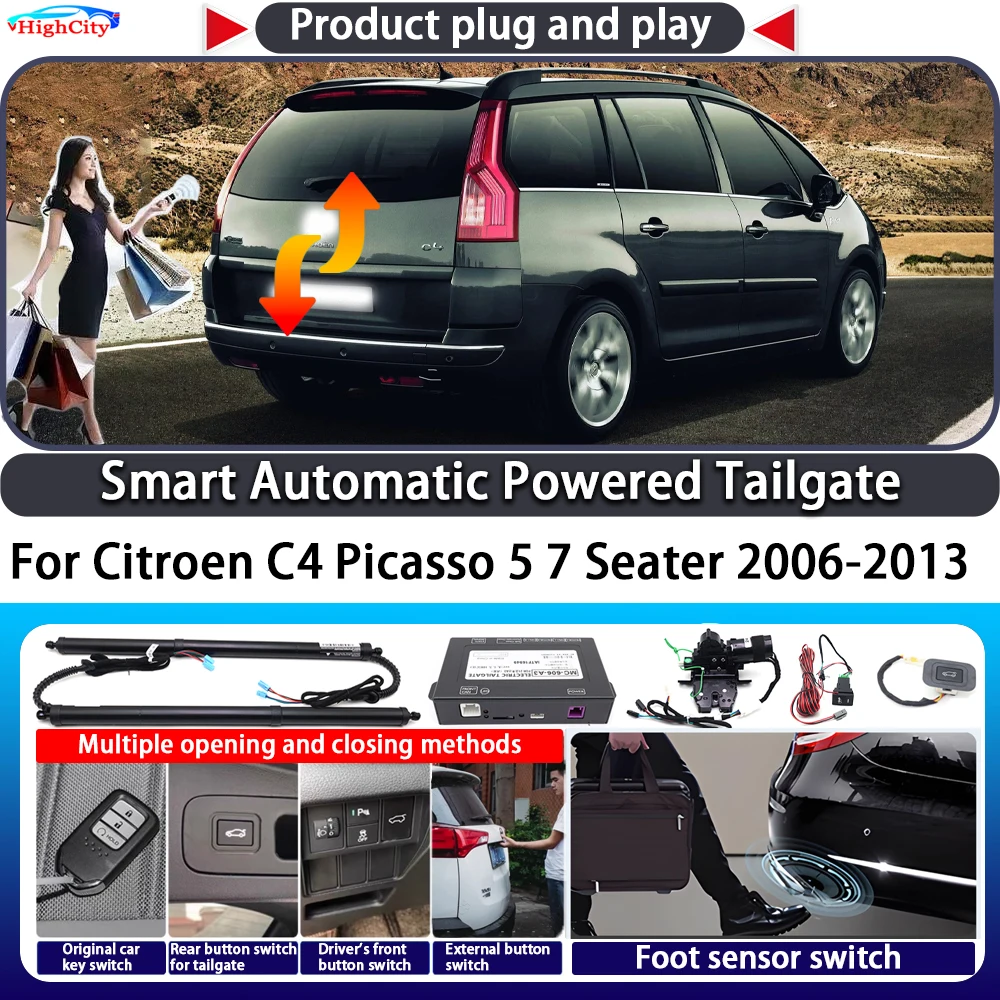 

For Citroen C4 Picasso 5 7 Seater 2006-2013 Smart Automatic Powered Tailgate Key Control Lift Close Kit Electric Power Tailgate