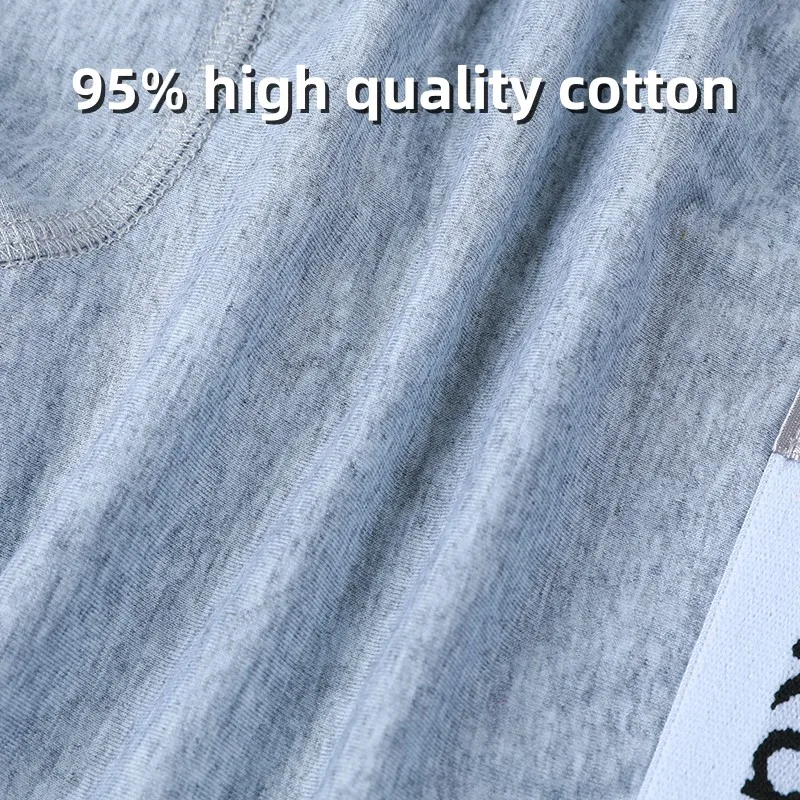 Men\'s Cotton Boxer Underwear Men\'s Fashion Letter Belt Underpants Breathable Soft Comfortable Male Panties Shorts