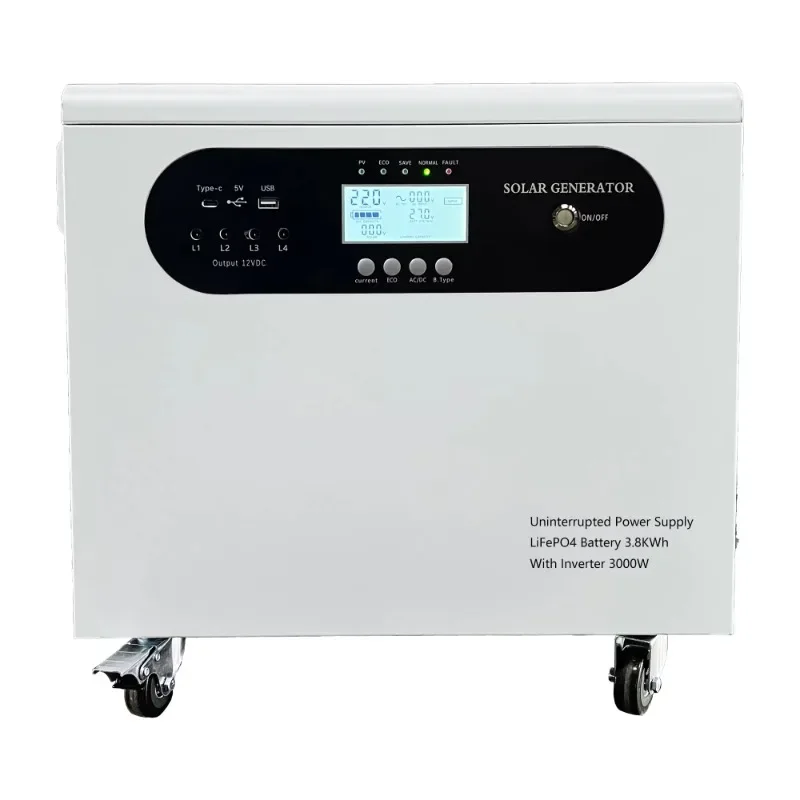 Solar Generator 2560W 3840W 5120 Battery Camping UPS Portable Power Station Backup Battery Household Emergency Power Supply