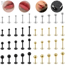 ZS 1PC 16G/18G 316L Stainless Steel Lip Ring Internal Thread Labret Piercing Ear Stud Cartilage Earring 5mm/6mm/7mm/8mm/10mm