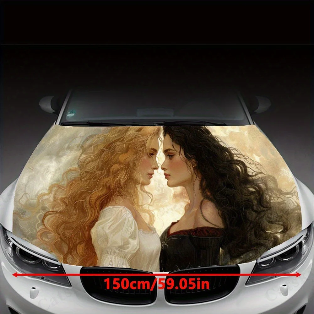 Involucri artistici in vinile per auto in PVC con glande femminile, adesivo autoadesivo impermeabile per cofano auto, adesivi di protezione per la decorazione dell'auto