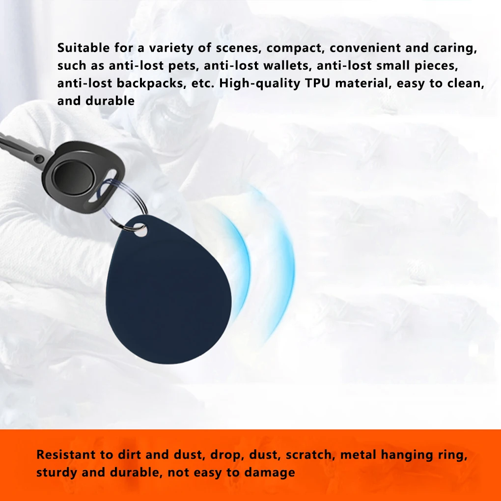Locator Case Silicone Tracker Cover Hanging Portable Key Ring Sleeve Replacement for Airtags Black