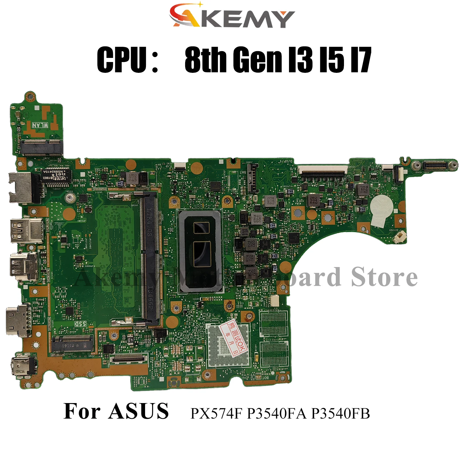 

P3540FA Материнская плата для ноутбука ASUS ProArt P3540F P3540FA PX574F P3540FB Материнская плата с процессором I3 I5 I7 100% тестирование OK stk