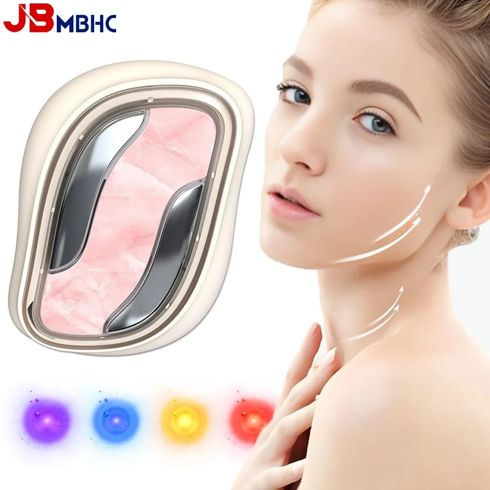 EMS جهاز رفع الوجه مايكرو الحالي الدافئ أداة اختراق الوجه الضوء الأحمر والأزرق أداة التجميل متعددة الوظائف