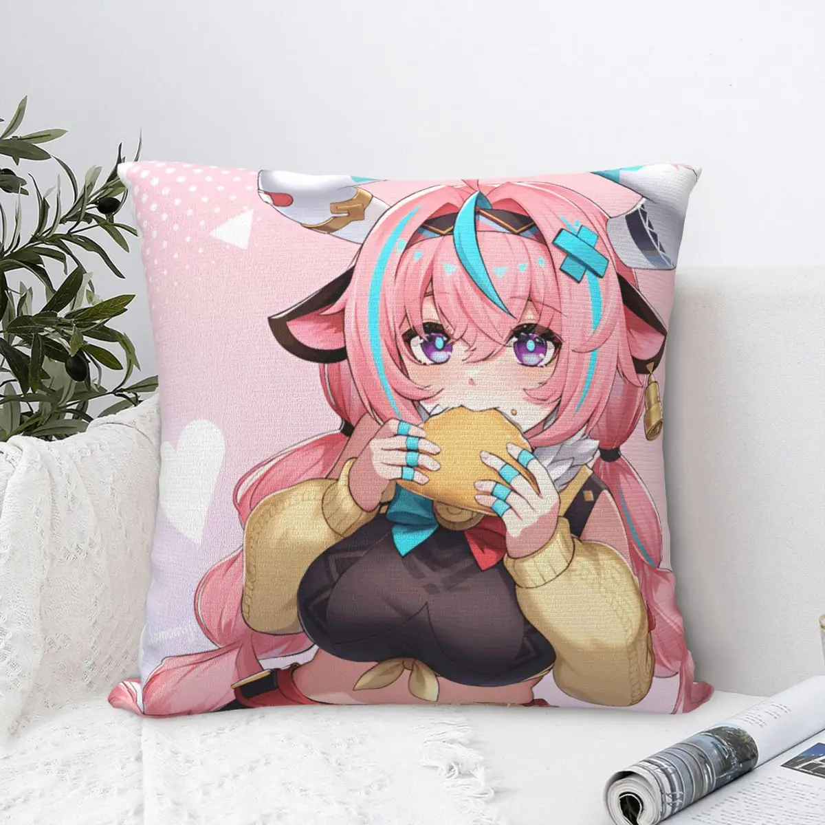 Funda de almohada japonesa Super Sonico Manga, funda de almohada Kawaii para sofá, coche, decoración del hogar, funda de cojín, fundas de almohada con patrón cuadrado