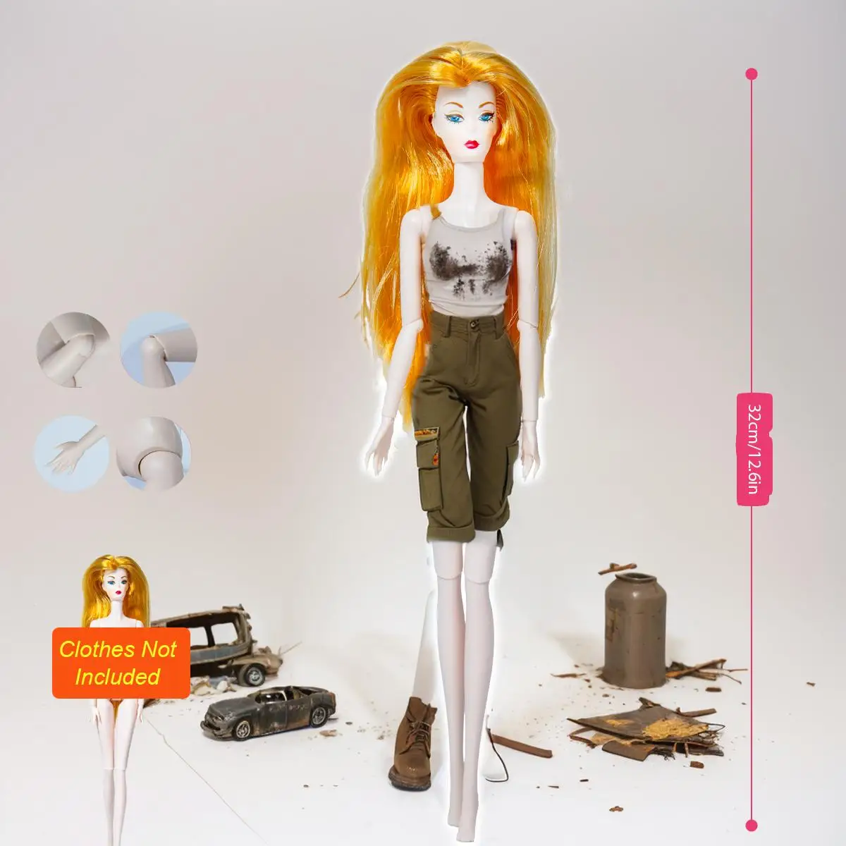 Regalo per bambola articolata premium, trucco intercambiabile modello BJD a 12 articolazioni in scala 1/6 (senza abbigliamento)