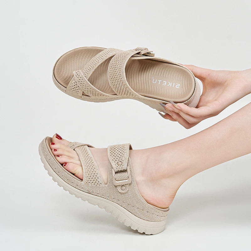 

Summer Thick Bottom Clamp Feet Wet Water Anti slip Lightweight and Versatile Beach Women's Slippers