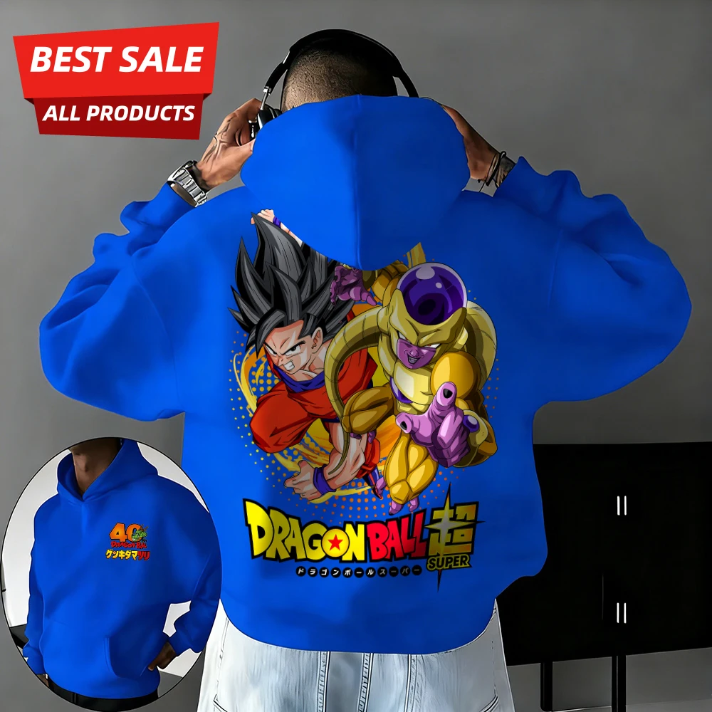 

2026 New Autumn/winter Dragon Ball 40th Anniversary Wukong 100% Cotton Anime Printed Hoodie Extra Size Casual Streetwear Unisex