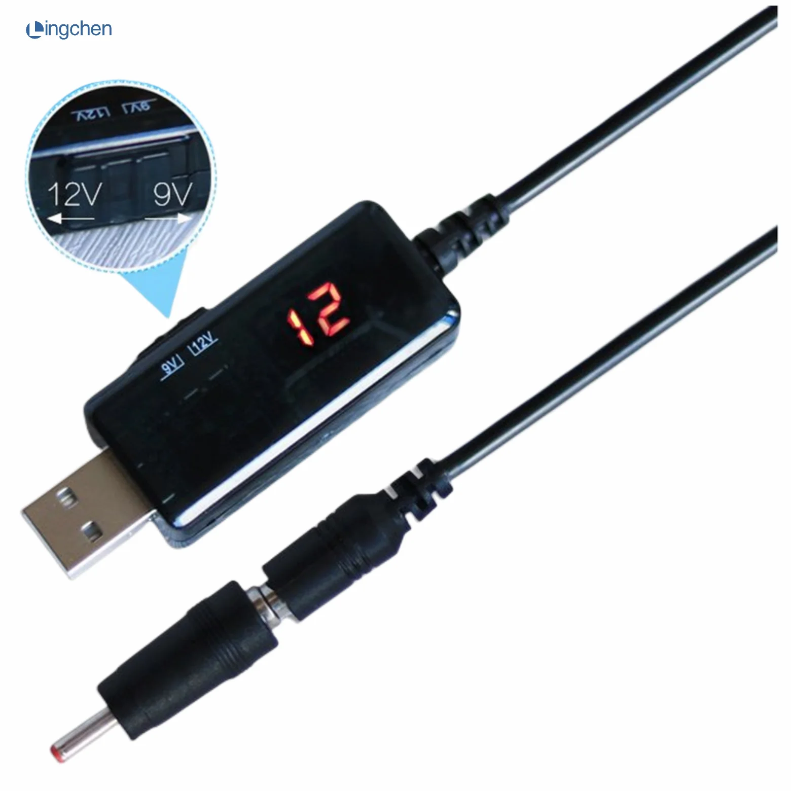 USB Boost Converter DC 5V to 9V 12V USB Step-up Converter Cable + 3.5x1.35mm Connecter For Power Supply/Charger/Power Converter