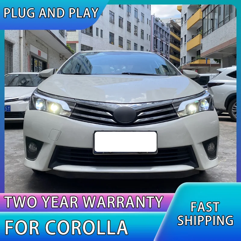 

Фары для Toyota Corolla 2014-2016 лампы головного света ДХО, биксеноновые линзы, дальний и ближний свет, противотуманные фары