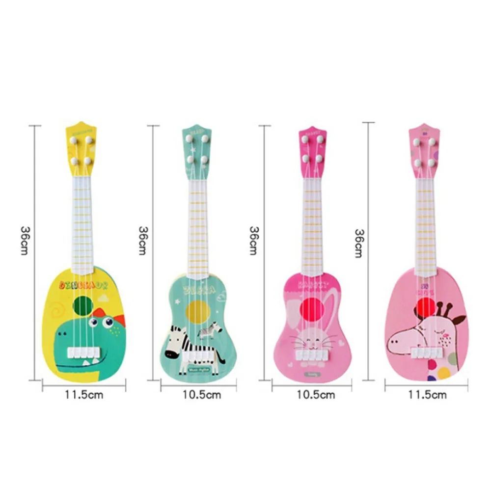 1PC การ์ตูนสัตว์รูปแบบ MINI Ukulele เครื่องดนตรี Montessori ของเล่นเด็กกีตาร์ของเล่นเครื่องดนตรีของเล่นเพื่อการศึกษา