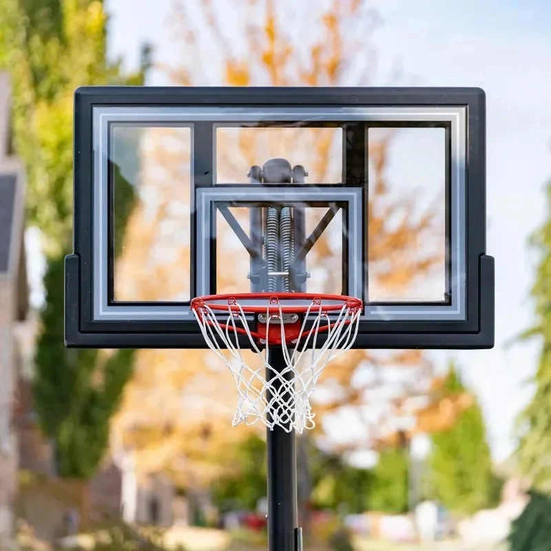 Height Adjustable in Ground Basketball System Shatterproof Backboard Sports Entertainment