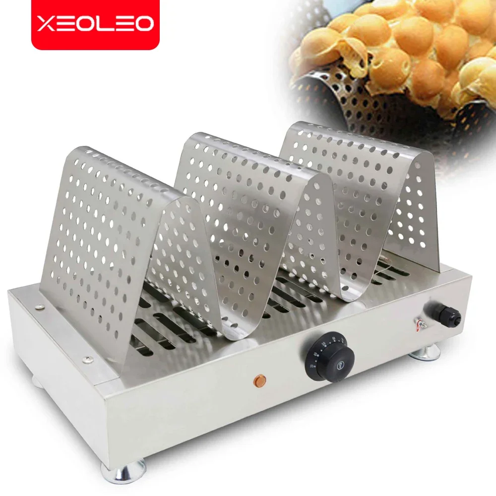 XEOLEO 1600W Hongkong Eggs bubble Waffle Maker Keep Warm Shelf Commercial Egg puff Fresh-keeping Plate