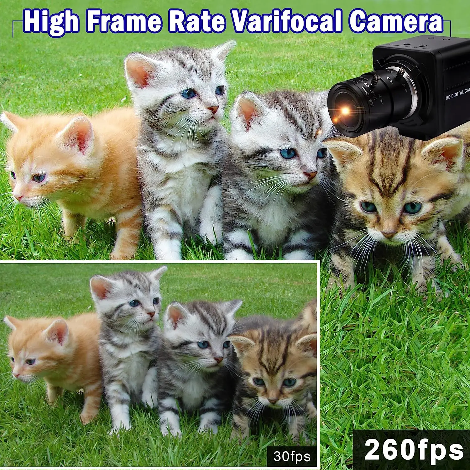 ELP 260fps USB Camera Optical Zoom Webcam, 2mp FHD 1080P Varifocal Webcam Manual Zoom Lens , Raspberry Pi Mac USB Web Cam