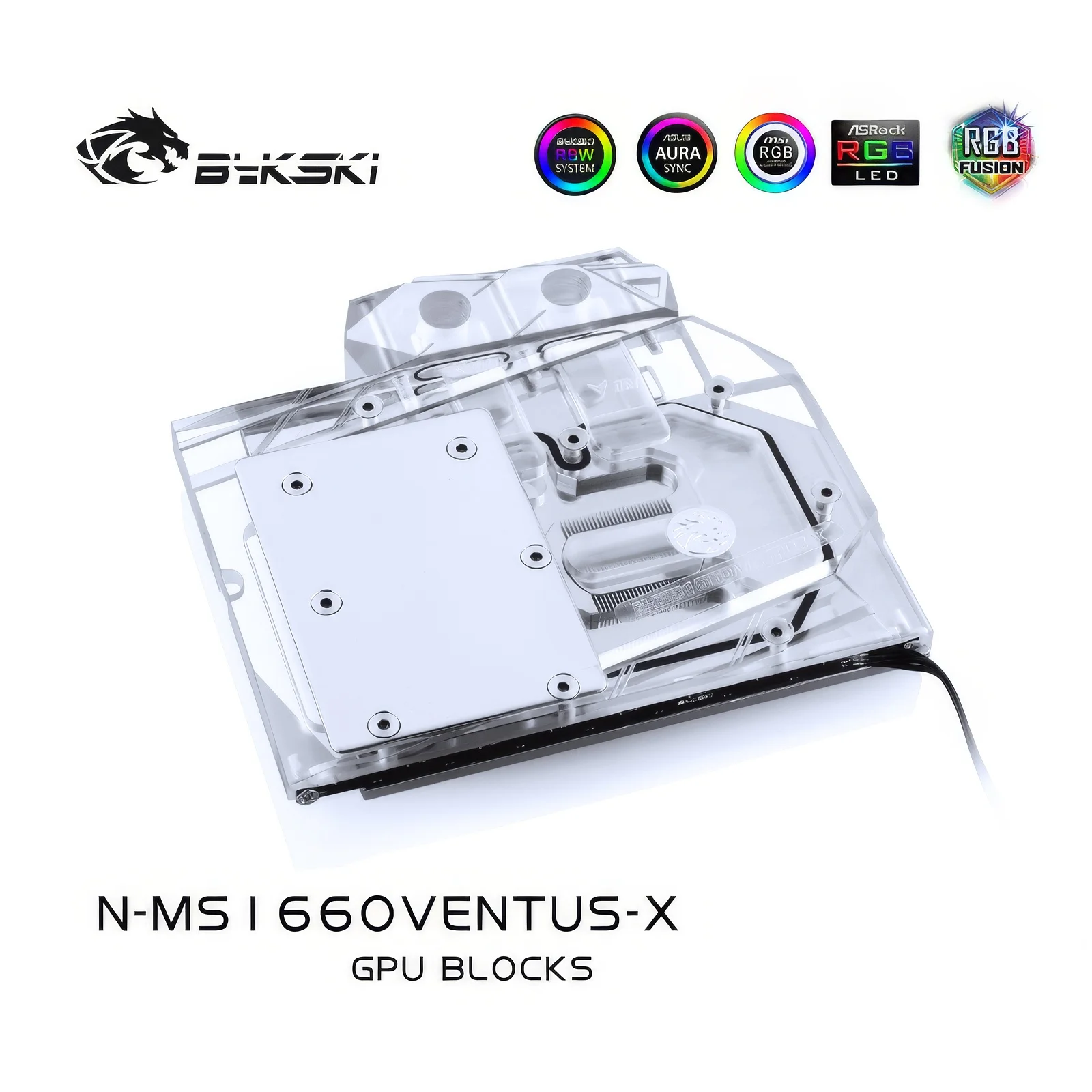 

Bykski Full Cover GPU Water Cooling RGB Block for MSI GTX1660 VENTUS N-MS1660VENTUS-X