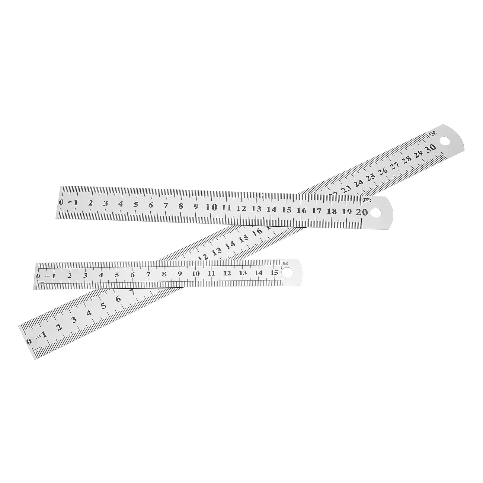 3Pcs Premium Thickened Stainless Steel Ruler Lightweight Portable Double Side Scale Ruler for Drafting Engineering Office