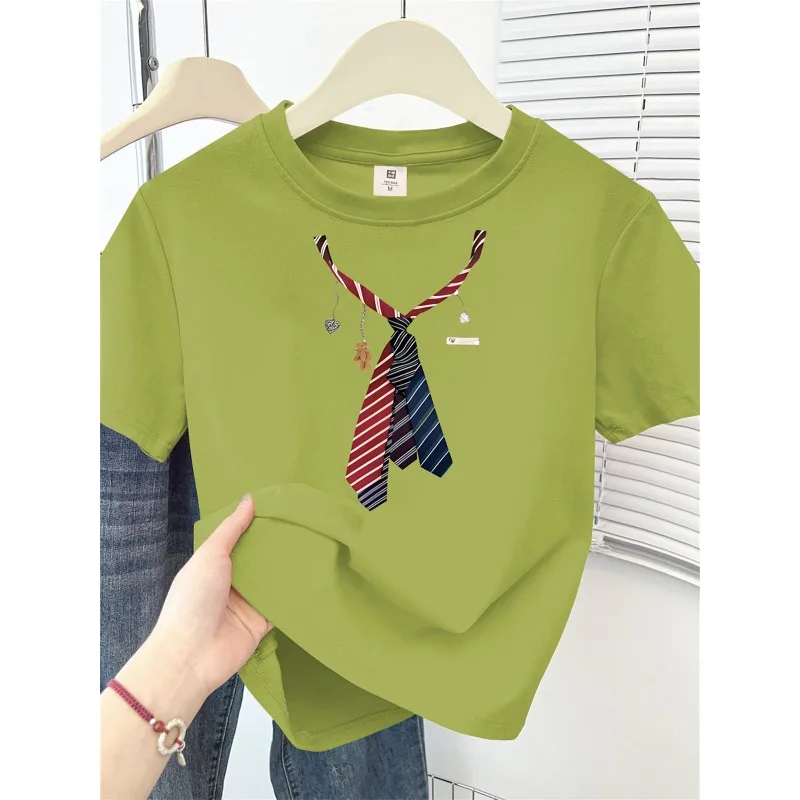 New Design Sense Pure Cotton Printed Summer European and American Loose Men's and Women's Wear New Fashion Trend T-shirt