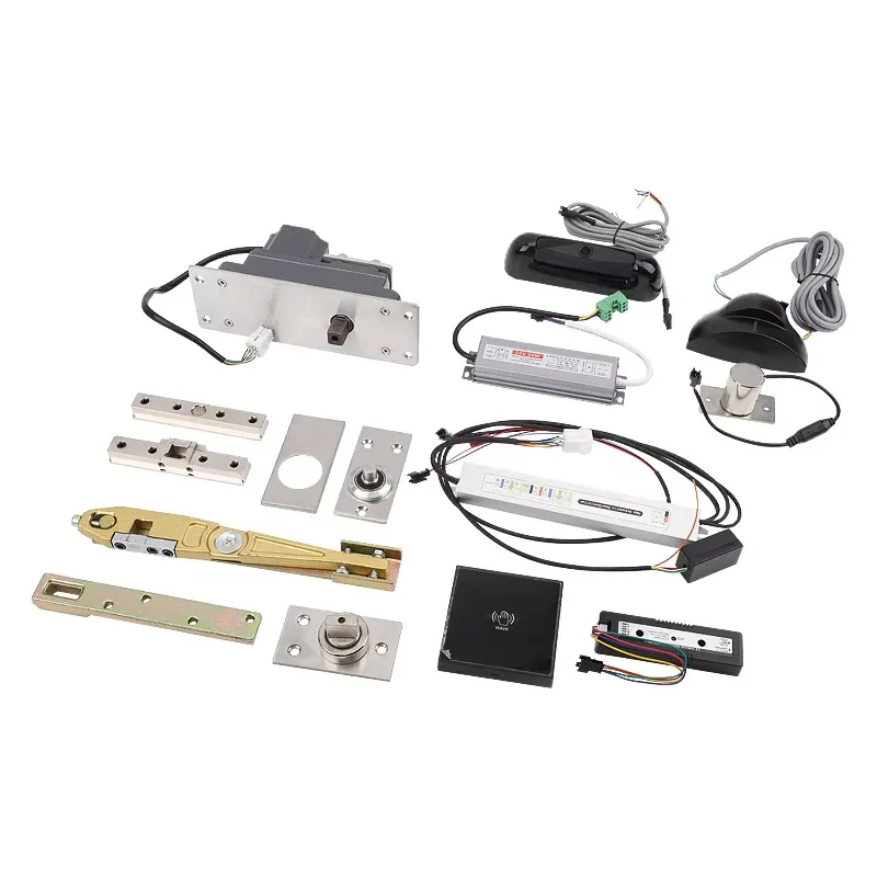 360 degree electric central axis revolving door hardware accessories system motor hidden off-axis door heaven and earth shaft