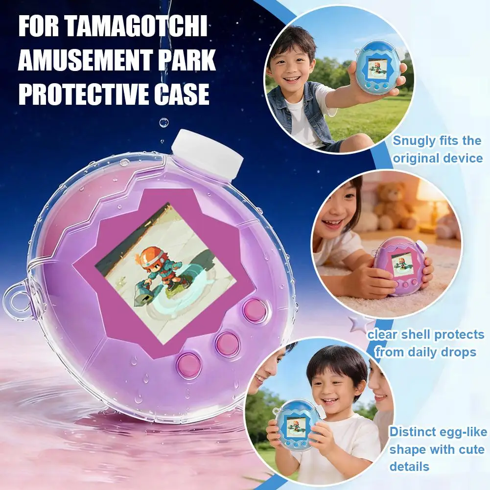 for Tamagotchi Paradise Transparent Glitter Protective Case Shockproof Soft Shell Cover for Paradise Electronic Pet Machine