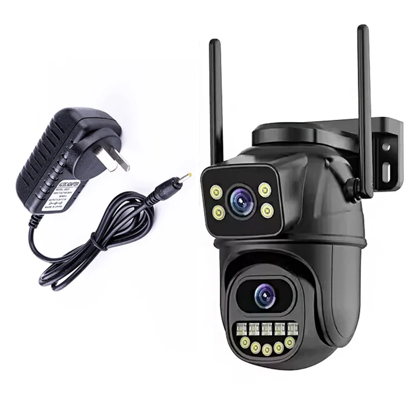 

ICSEE 8 МП Wi-Fi камера видеонаблюдения с двумя объективами, 8-кратным зумом, для улицы, ночное видение, водонепроницаемая IP66, беспроводная, для домашнего наблюдения