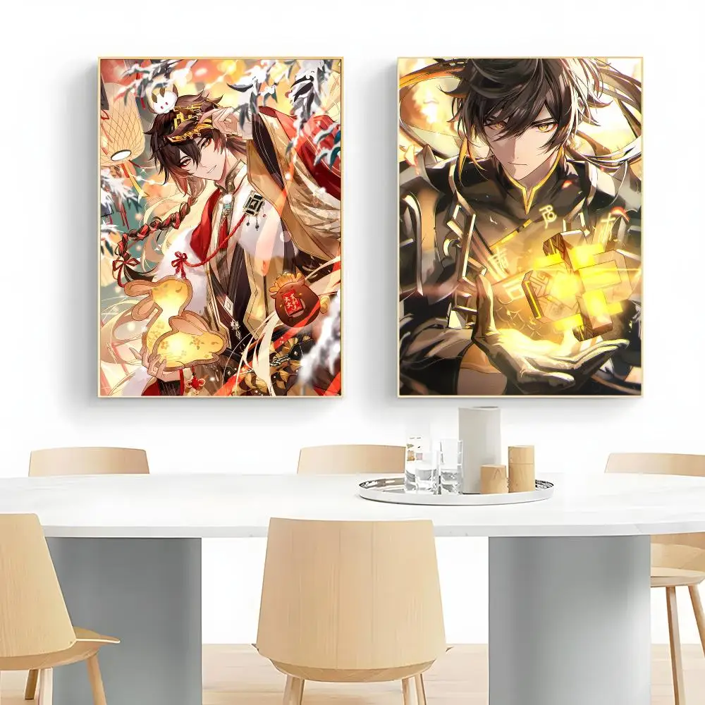 Colorful Game G-Genshin Impact Zhongli Poster Wall Art Print Decorative Mural Home Decor Gift Unframed