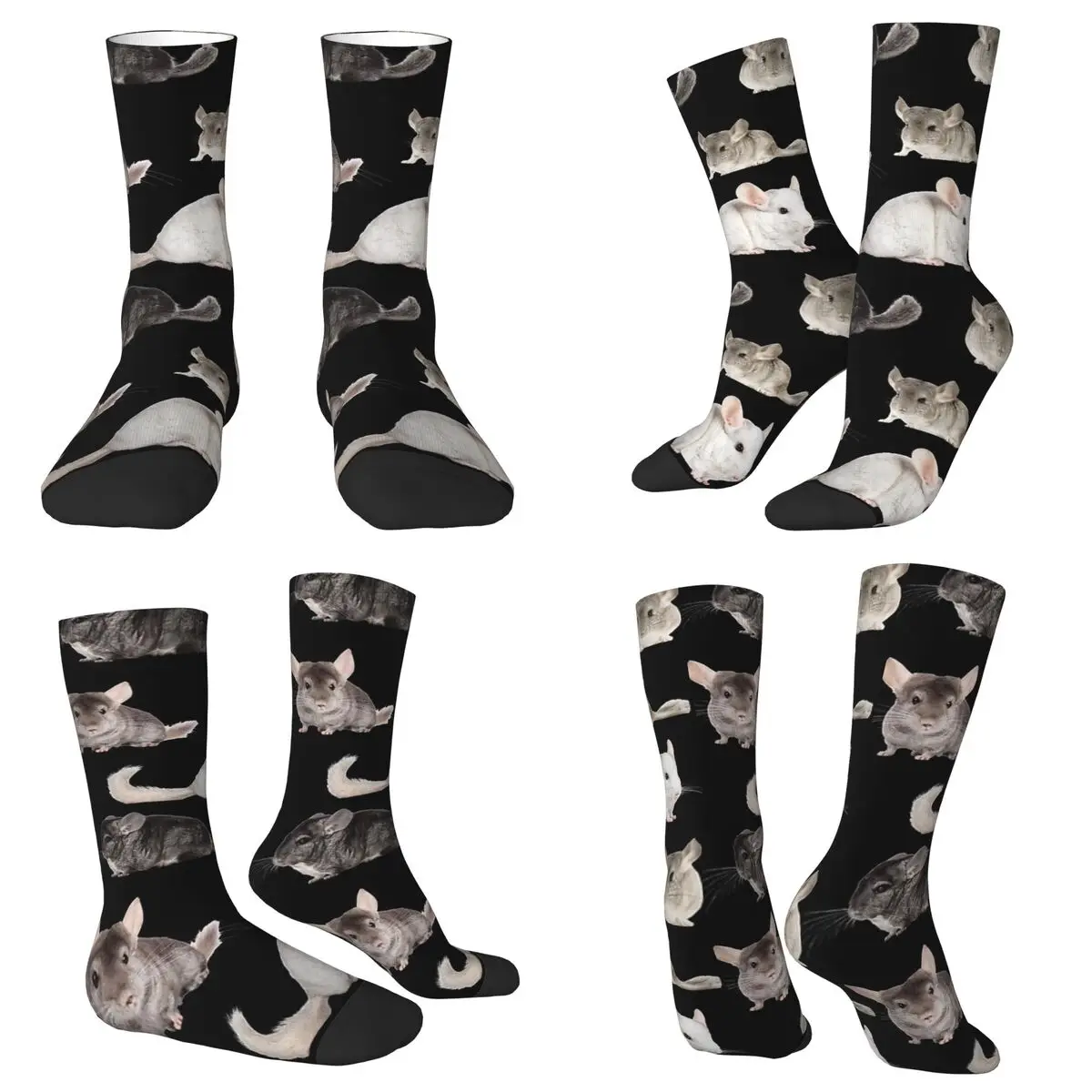 

Chinchilla Sticker Pack Socks Harajuku Sweat Absorbing Stockings All Season Long Socks Accessories for Unisex Christmas Gifts