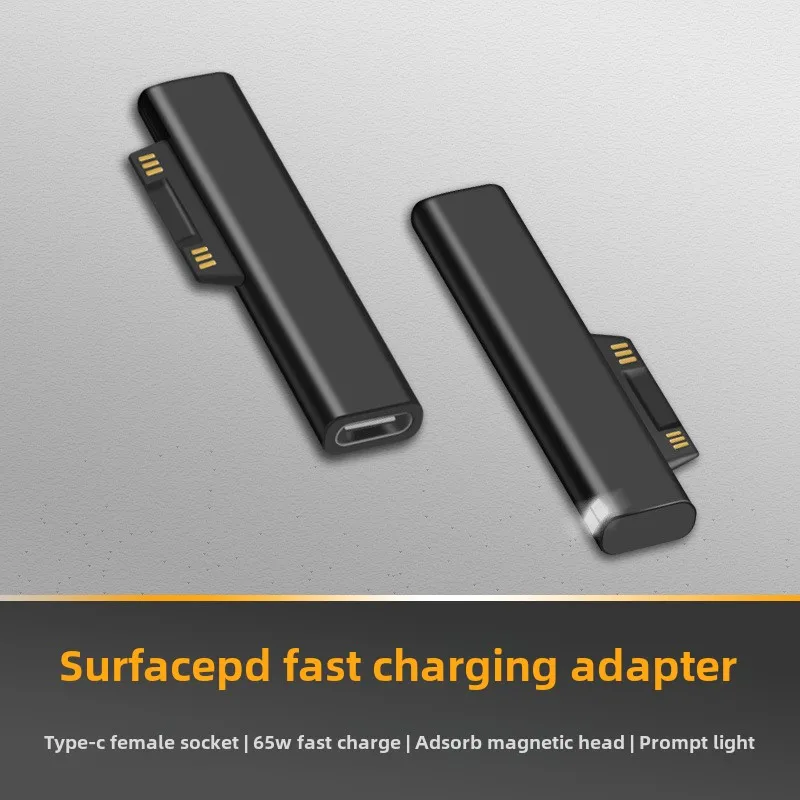 2 Pcs 65W Type-c Female To Surface for PD Connector for Microsoft Surface 5 6 Connector Adapt