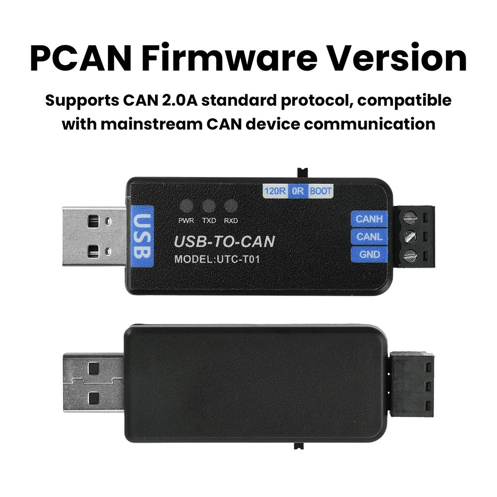 USB-to-CAN Adapter Analyzer, Signal Converter, PCAN Firmware Version, CAN Communication Device, Suitable for CAN Network Testing