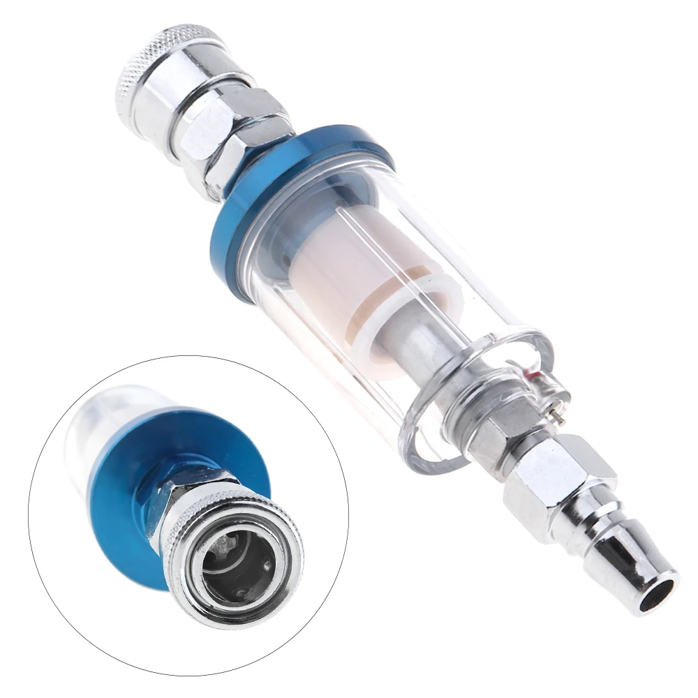 

1/4 Inch Small Oil Water Separator Air Filter Pneumatic Tool with Pressure Feed Type Quick Connector for Pneumatic Spray Gun