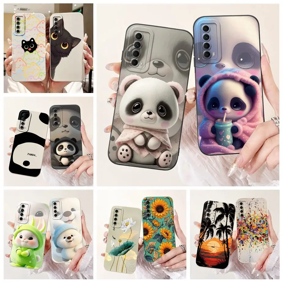 For Huawei P Smart 2021 Case PPA-LX1 Cute Cartoon Cover Soft TPU Phone Case For Huawei Y7a Y 7a PPA-LX3 PSmart 2021 Fudnas Coque