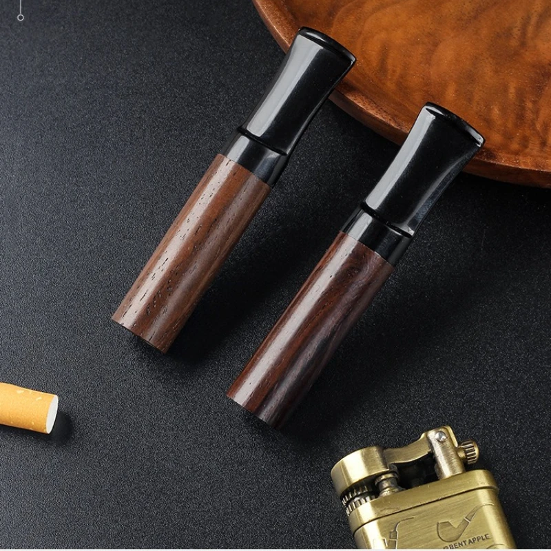 

Держатель для сигарет из массива черного дерева с фильтром 6 мм, сменный фильтр с активированным углем, портативный держатель для сигарет