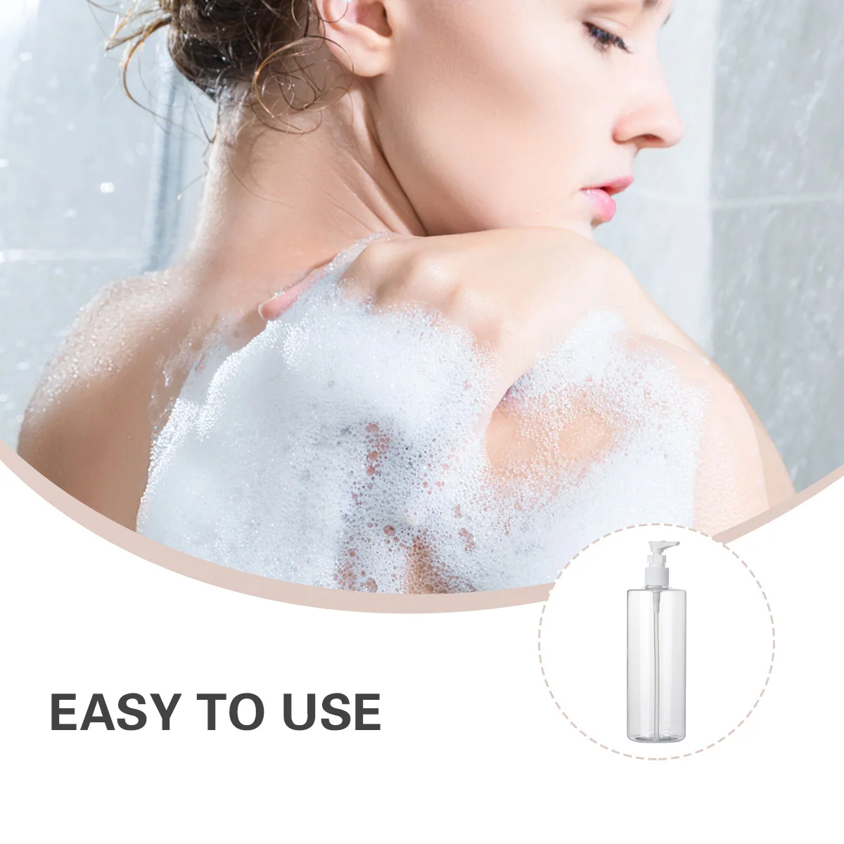 

3Pcs 500ml Empty Bathroom Plastic Bottle Transparent Shampoo Lotion Container Leakproof Long Time Use Home Storage