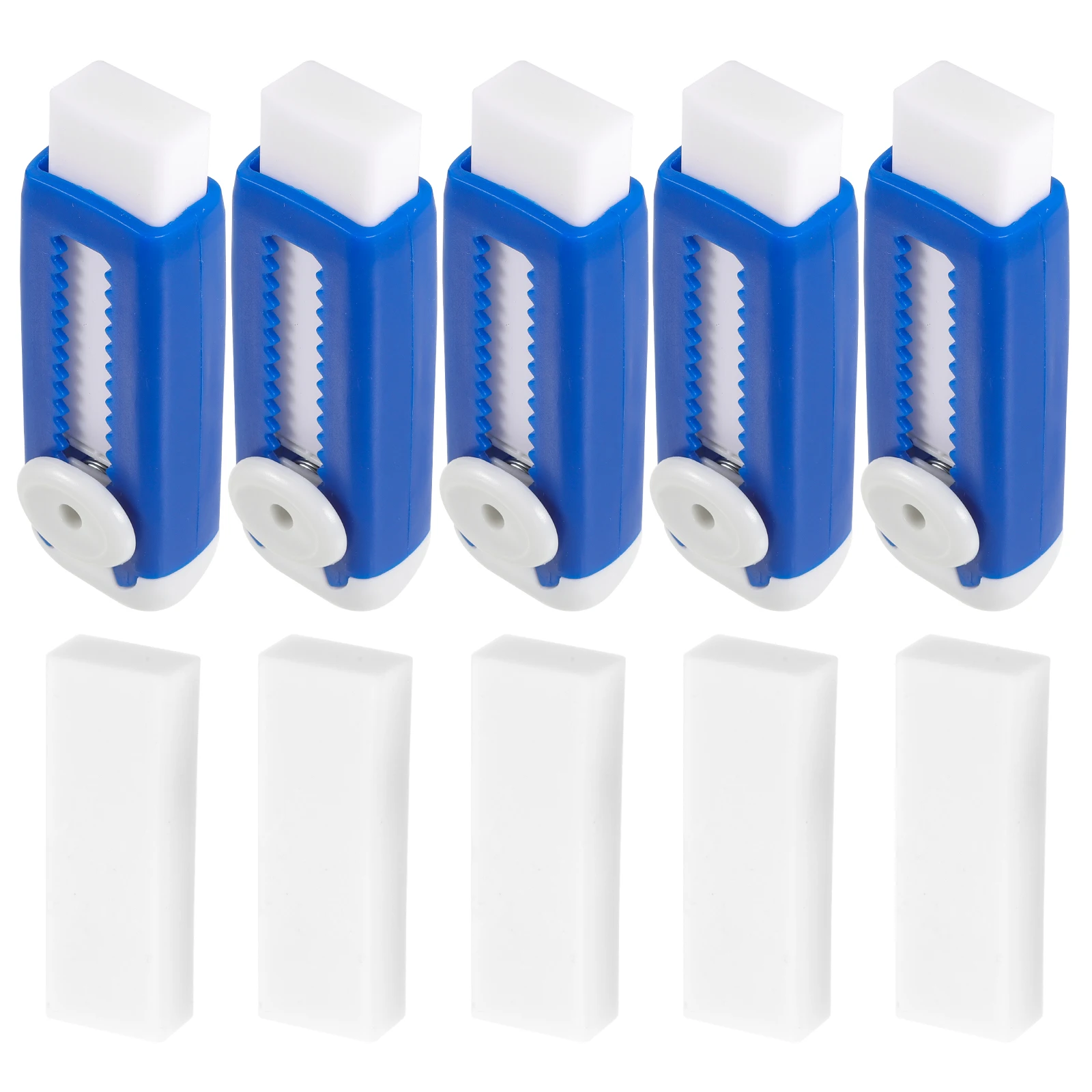 

5 set Retractable Eraser Sliding Mechanism No Trace Student Classroom Stationery Portable Art Gum Safe Replaceable ABS