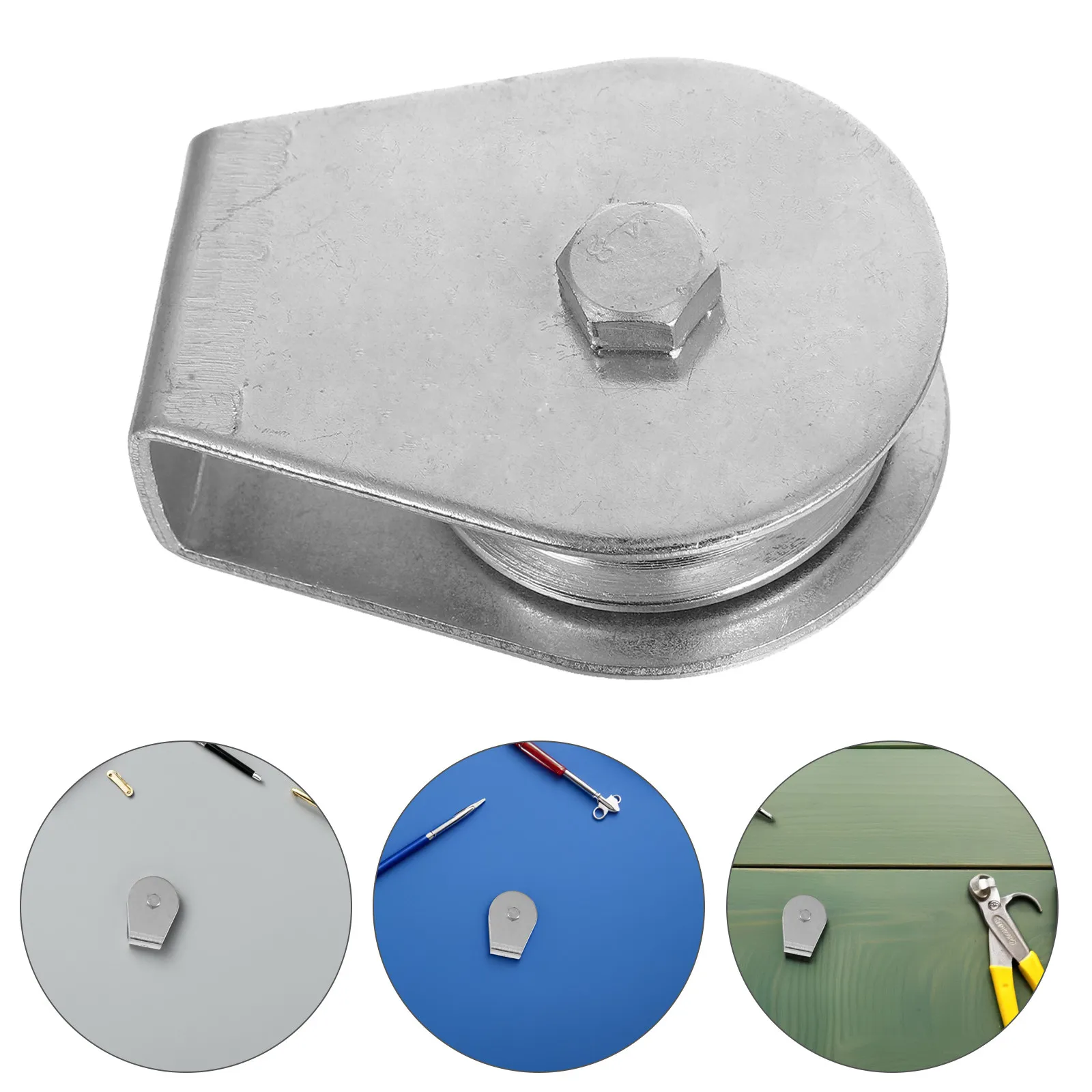 2Pcs Flagpole Pulley Heavy Duty Iron Bearing Roller Flag Pole Hardware Repair Parts Weather Resistant Outdoor Flagpole