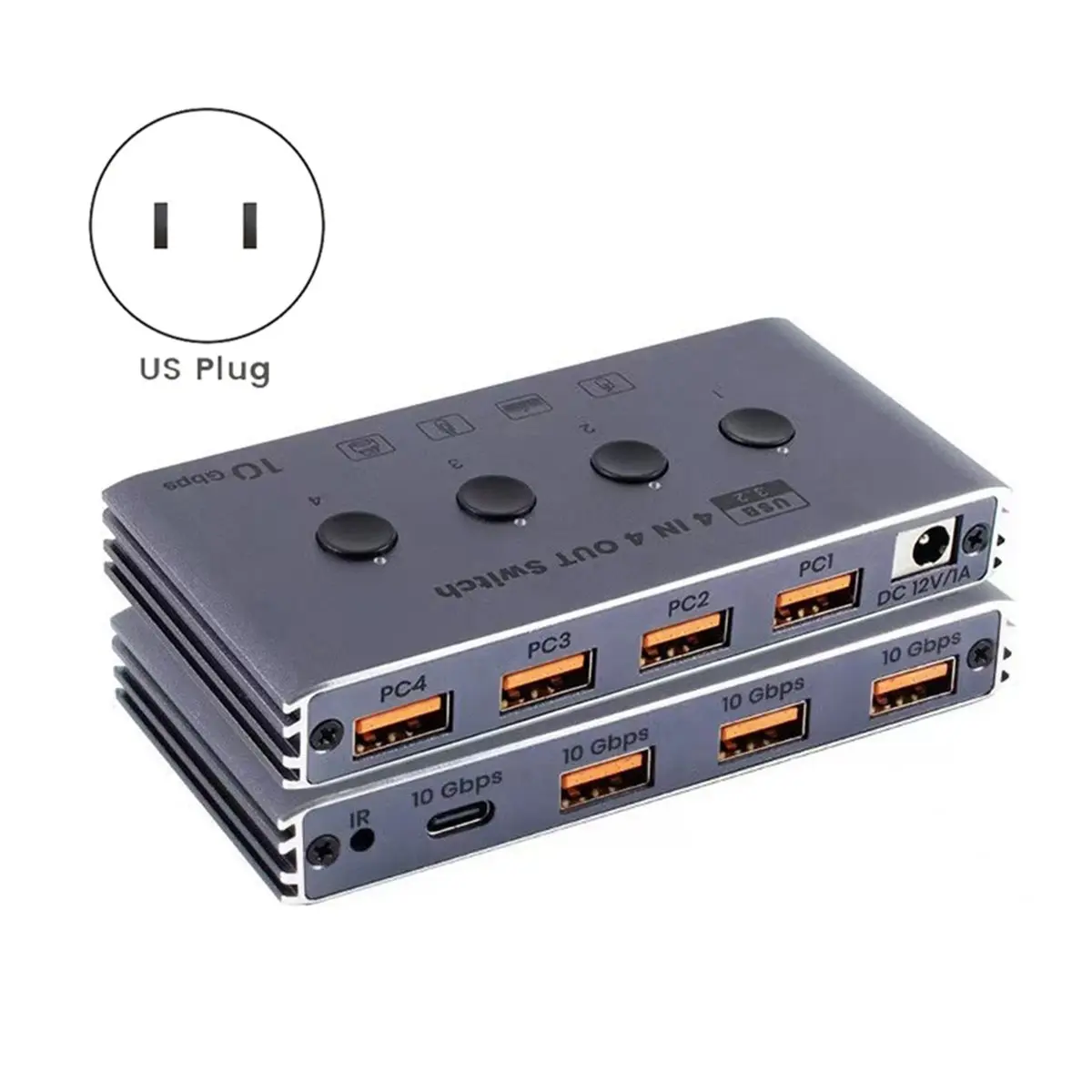 618 Mega Sale USB3.2 Switcher 4 in 4 Out Splitter 4 Computer Teilen USB Switcher for PC Laptop Keyboard US Plug