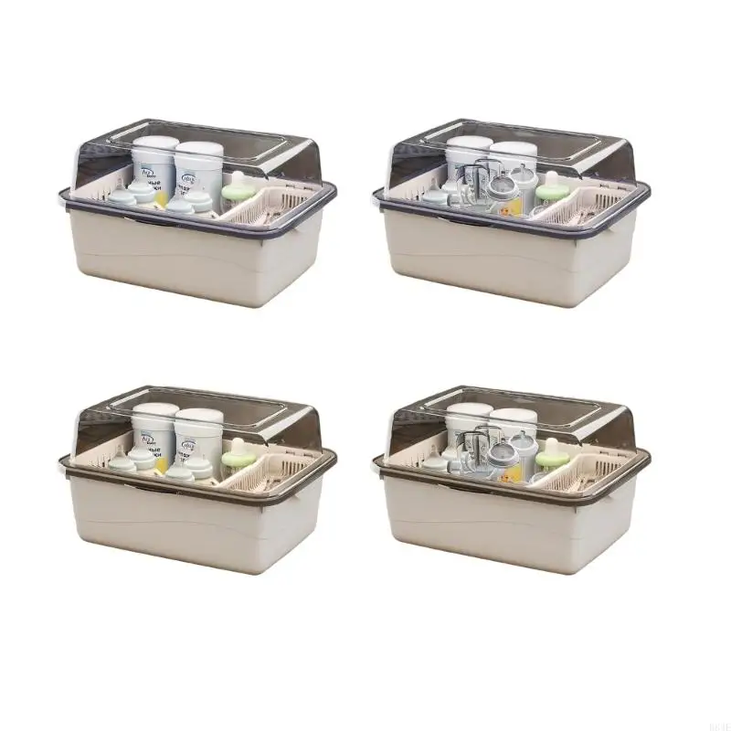 

Reusable Storage Container Bottle Storage Box with Drying Rack Bottle